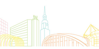 Zeichnung der Skyline von Dortmund.